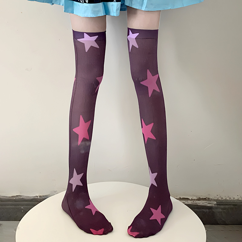 Fashion Thigh High Stockings Star Pattern Over-Knee Socks